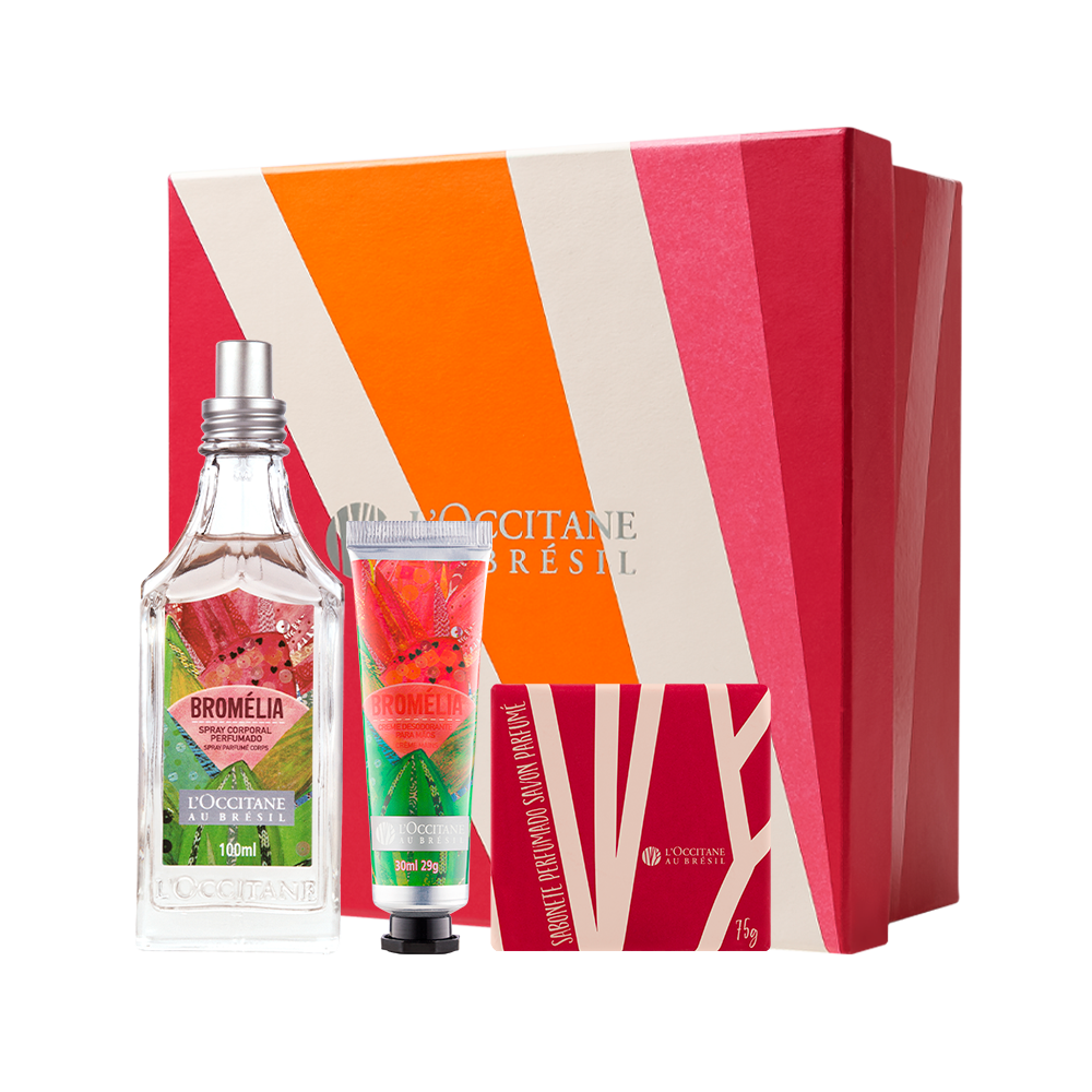 Presente Brom&eacute;lia: Sabonete, Creme de M&atilde;os e Spray Perfumado, ,  large image number 0